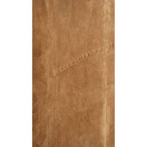 NWT Vintage 90s Y2k Napa Valley Tan Brown Microsuede Long Midi Skirt Plus 18W - Picture 6 of 8